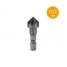 Зенкер D12 мм. для потайных углублений под саморезы и конфирматы (шарошка)
